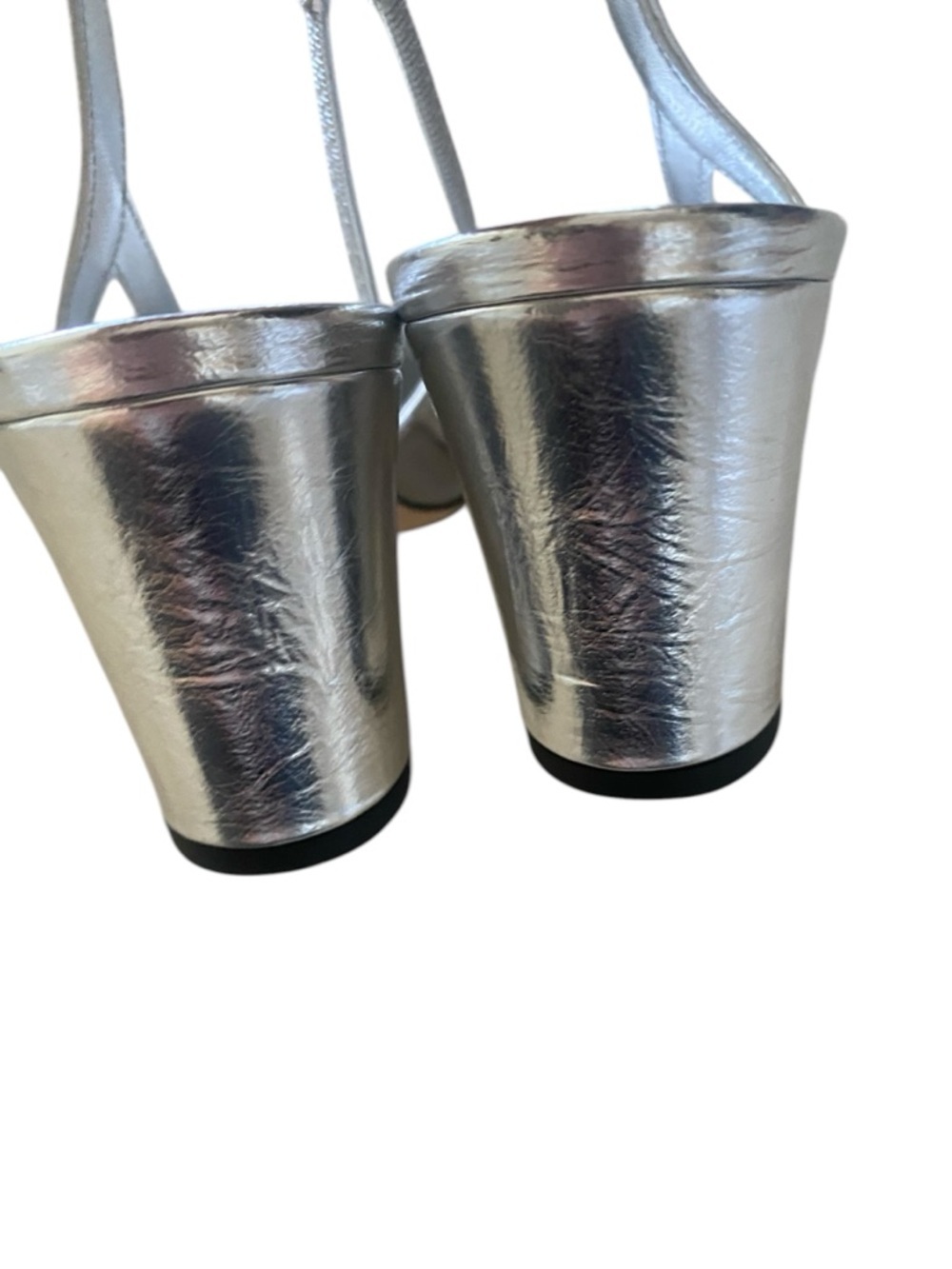 CHANEL Rare Silver Slingback Heels Cap Toe 39 Iconic Pumps Worn 3x - Picture 13 of 16